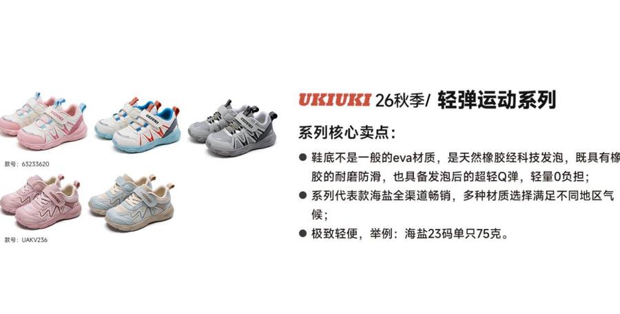 轻弹运动系列：天然橡胶科技发泡鞋底，轻弹防滑，海盐23码单只仅75克